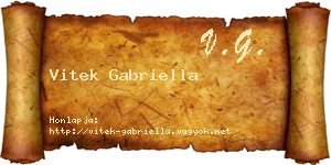 Vitek Gabriella névjegykártya